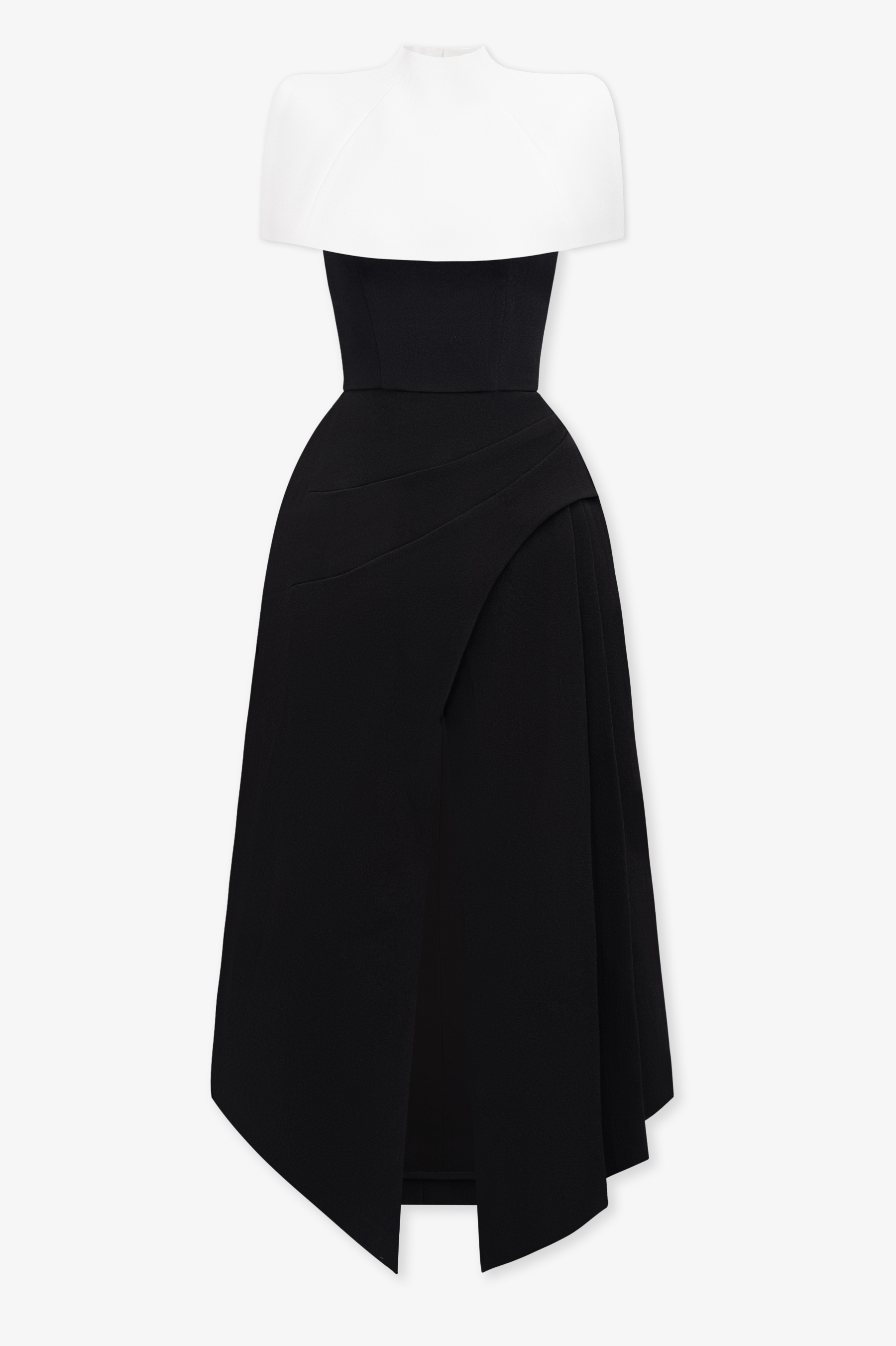 Bethany Contrast Color Cape Slip Midi Dress