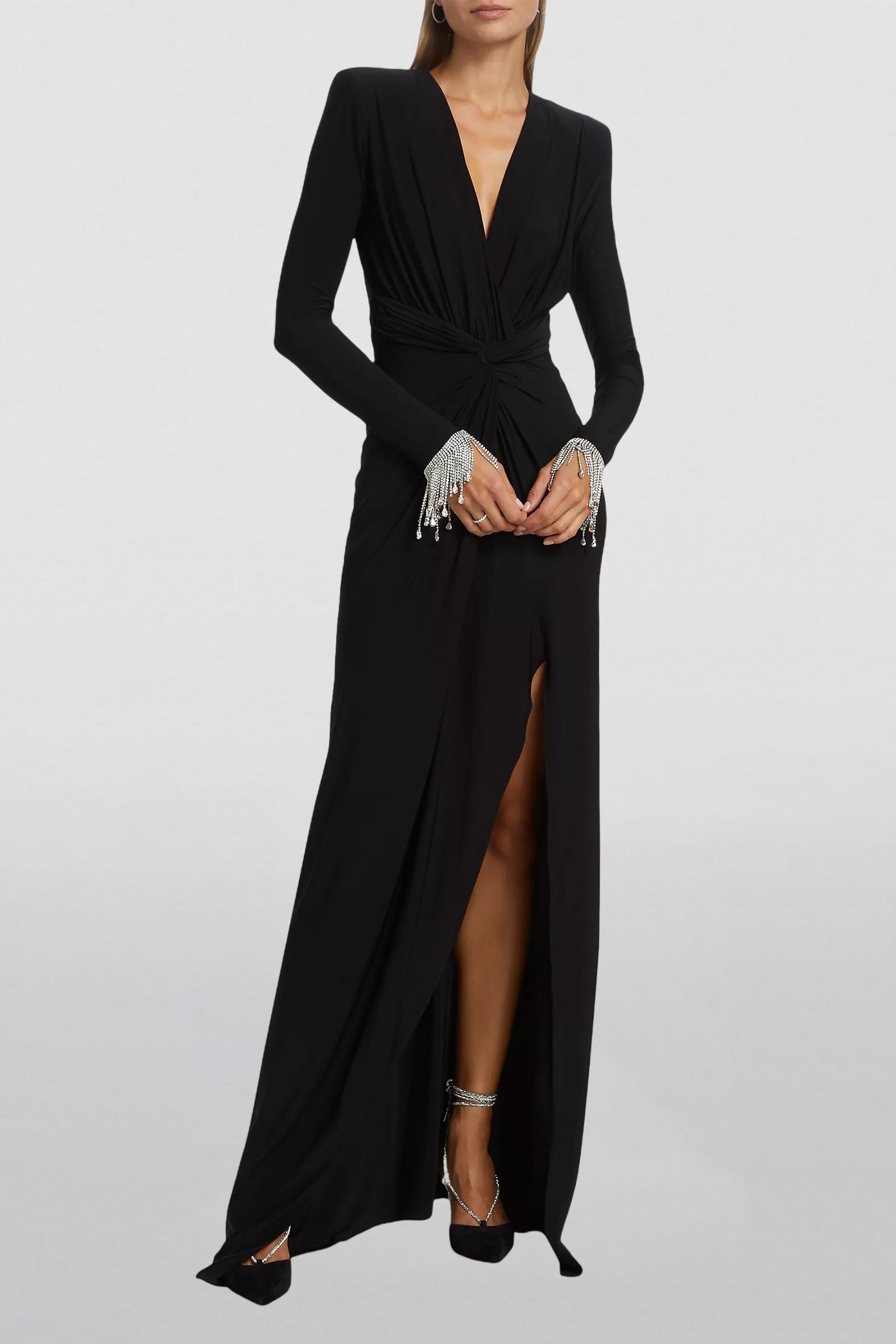 Ethel Rhinestone Jersey Split Midi Dress