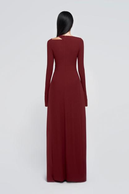 Marjorie Solid Cut-Out Long Sleeve Maxi Dress