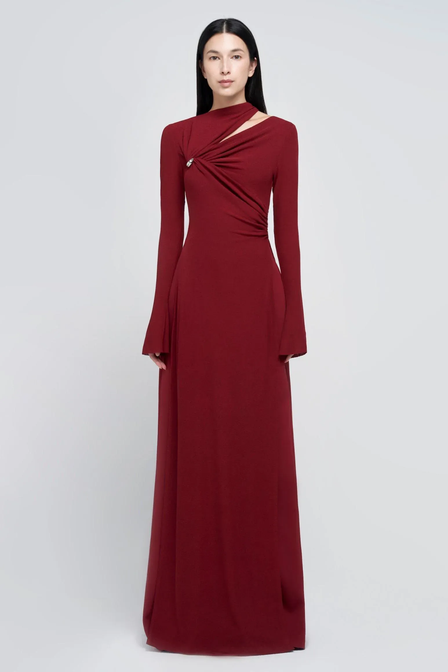 Marjorie Solid Cut-Out Long Sleeve Maxi Dress