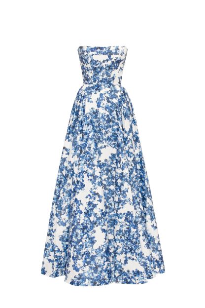 Merle Floral Off-Shoulder Sleeveless Midi Dress