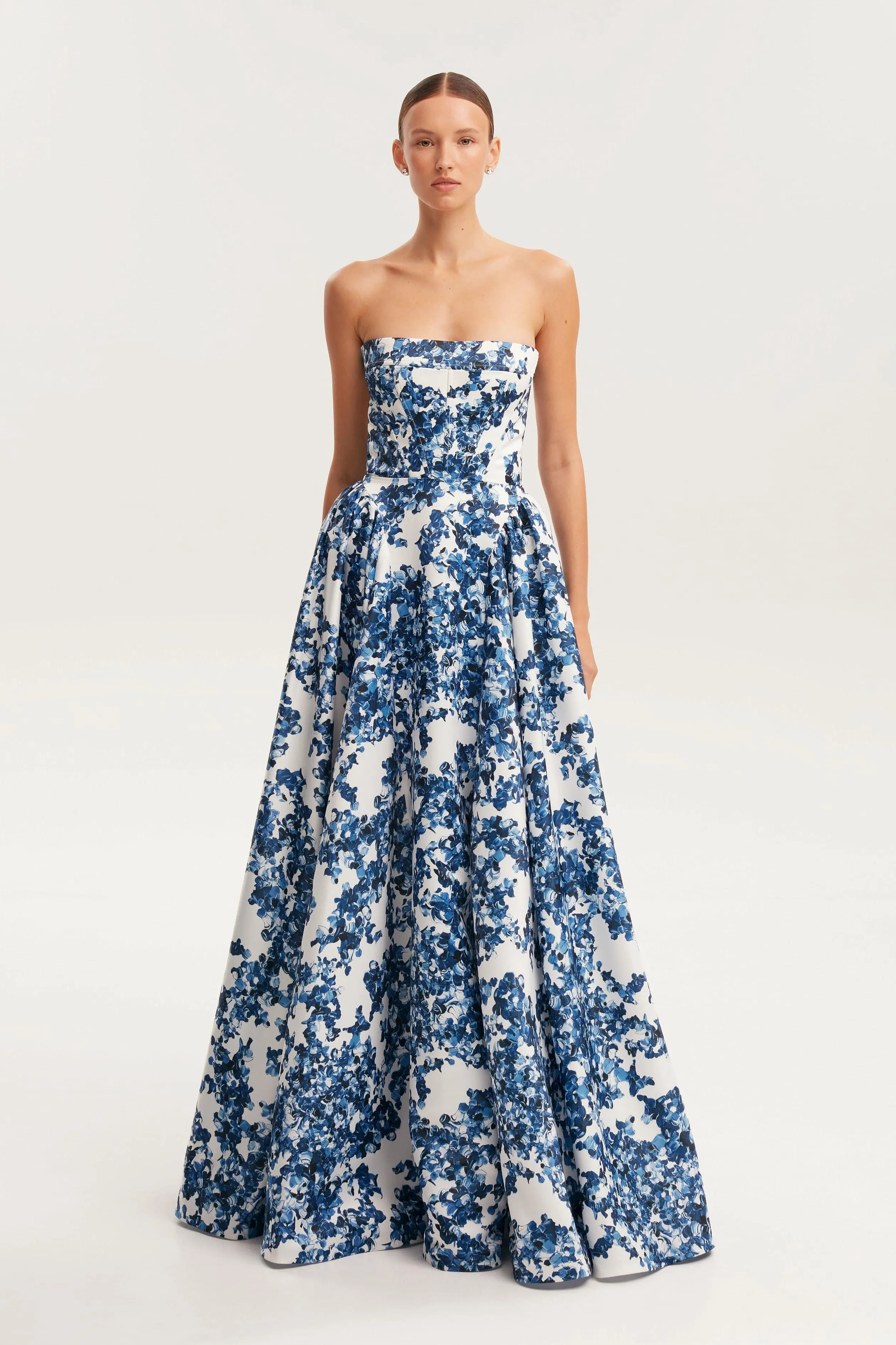 Merle Floral Off-Shoulder Sleeveless Midi Dress