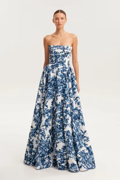 Merle Floral Off-Shoulder Sleeveless Midi Dress