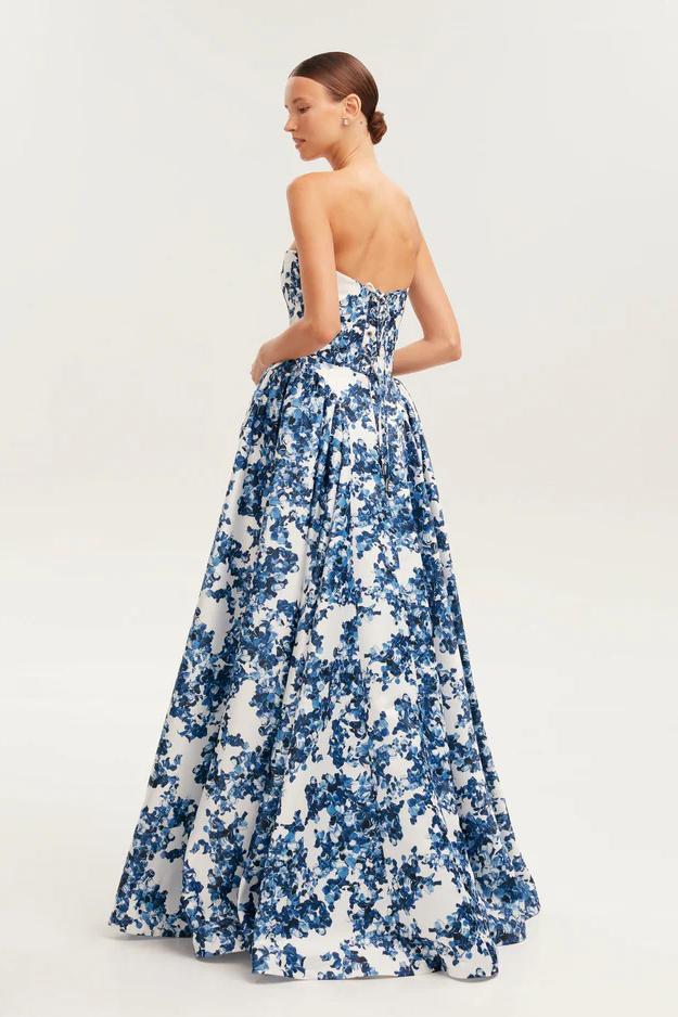Merle Floral Off-Shoulder Sleeveless Midi Dress