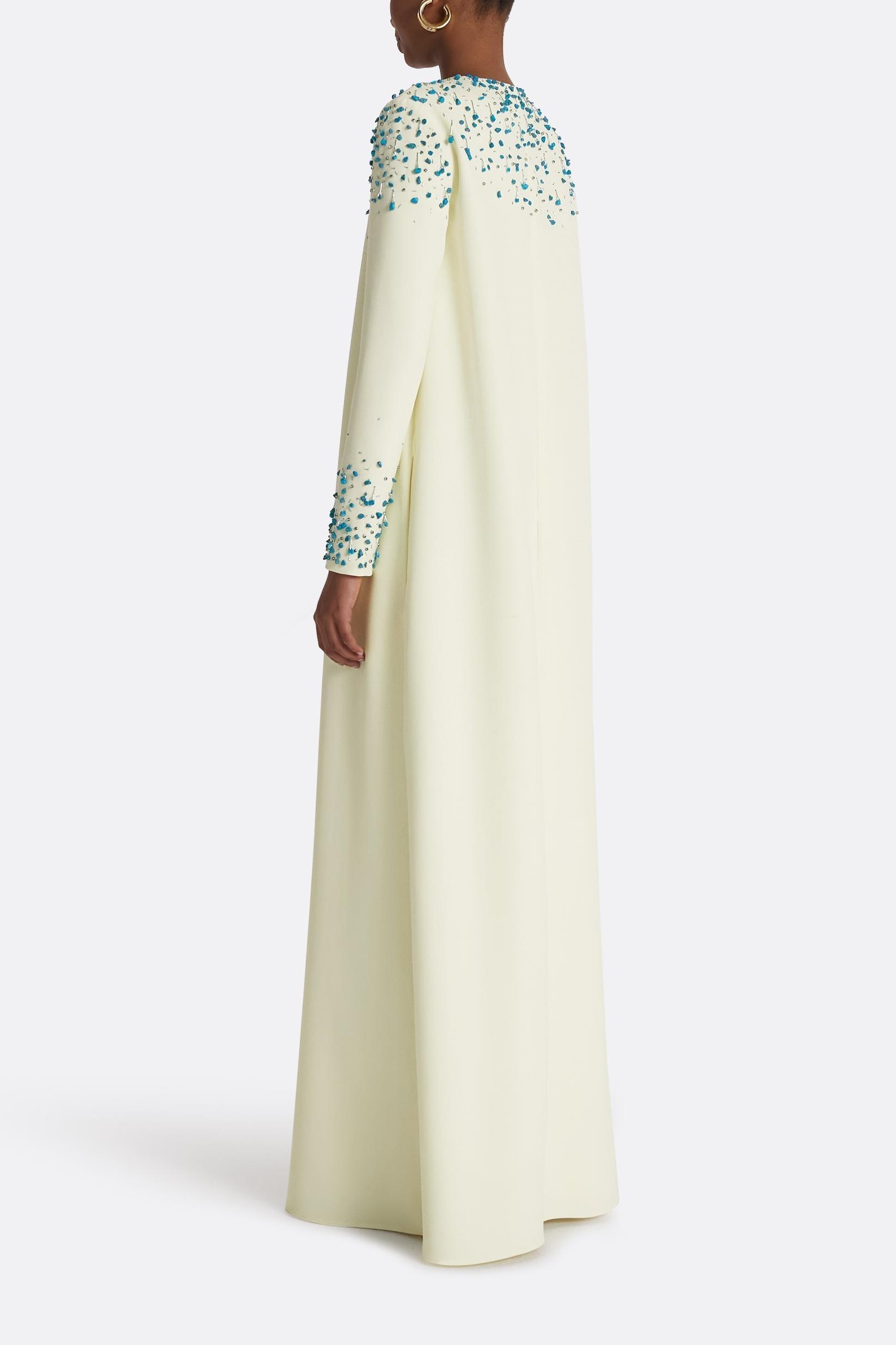 Esther Rhinestone Long Sleeve Round Neck Maxi Dress