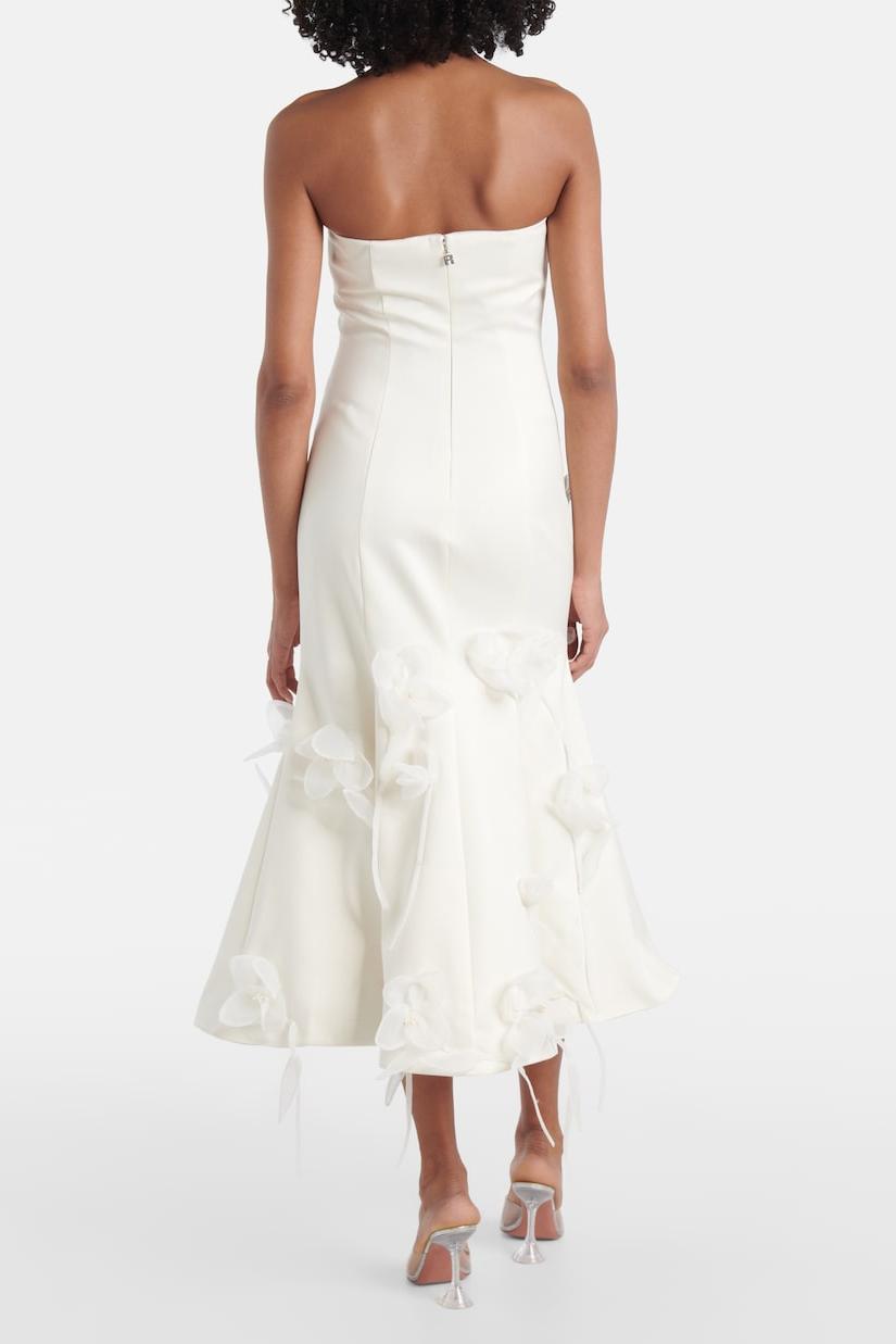 Juna 3D Flower Satin Sleeveless Midi Dress