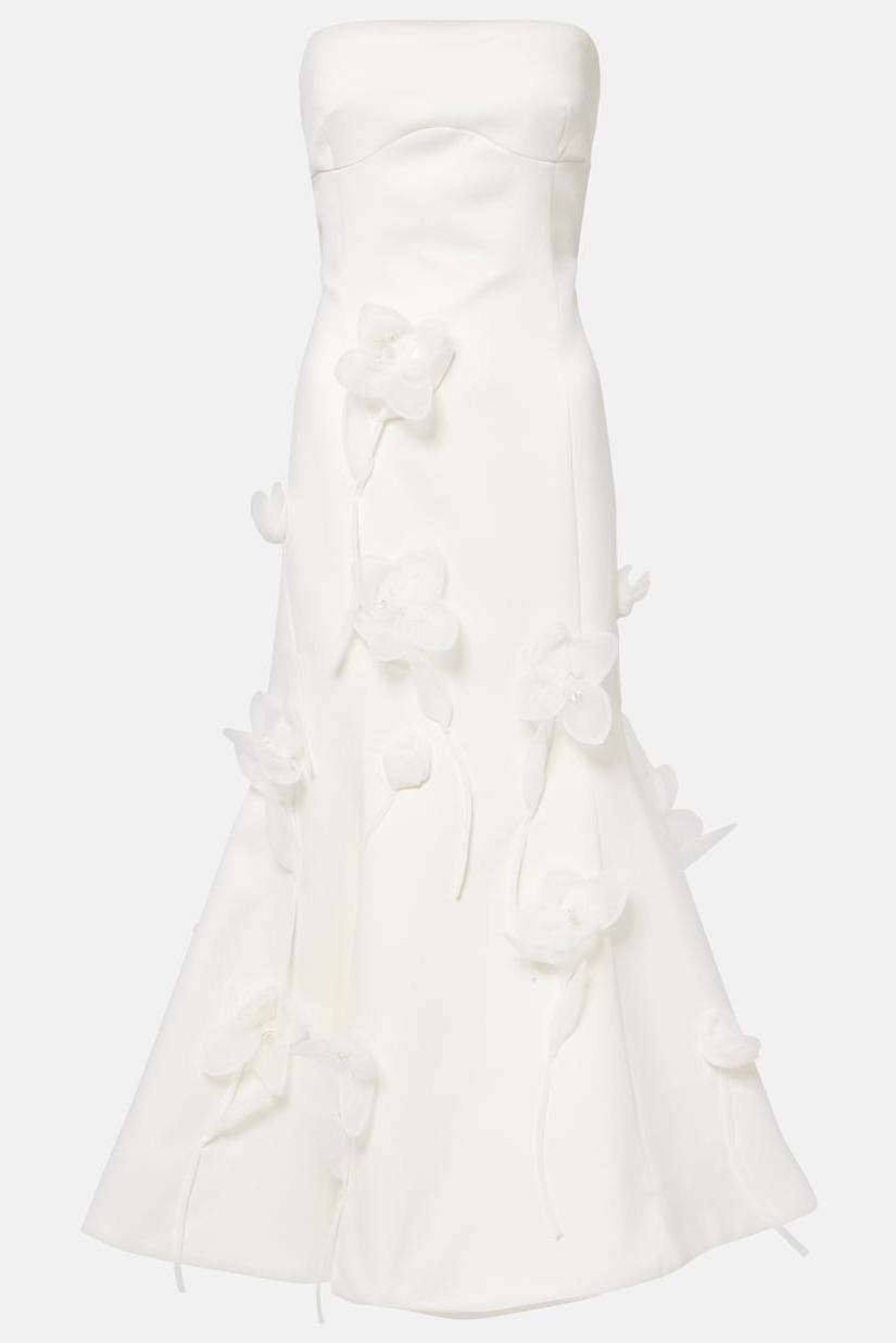 Juna 3D Flower Satin Sleeveless Midi Dress