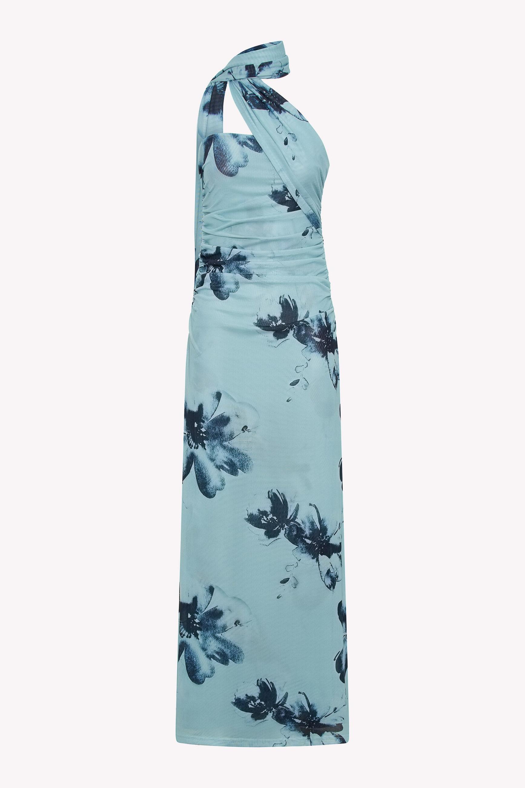 Dorinda Floral Gathering Sleeveless Midi Dress