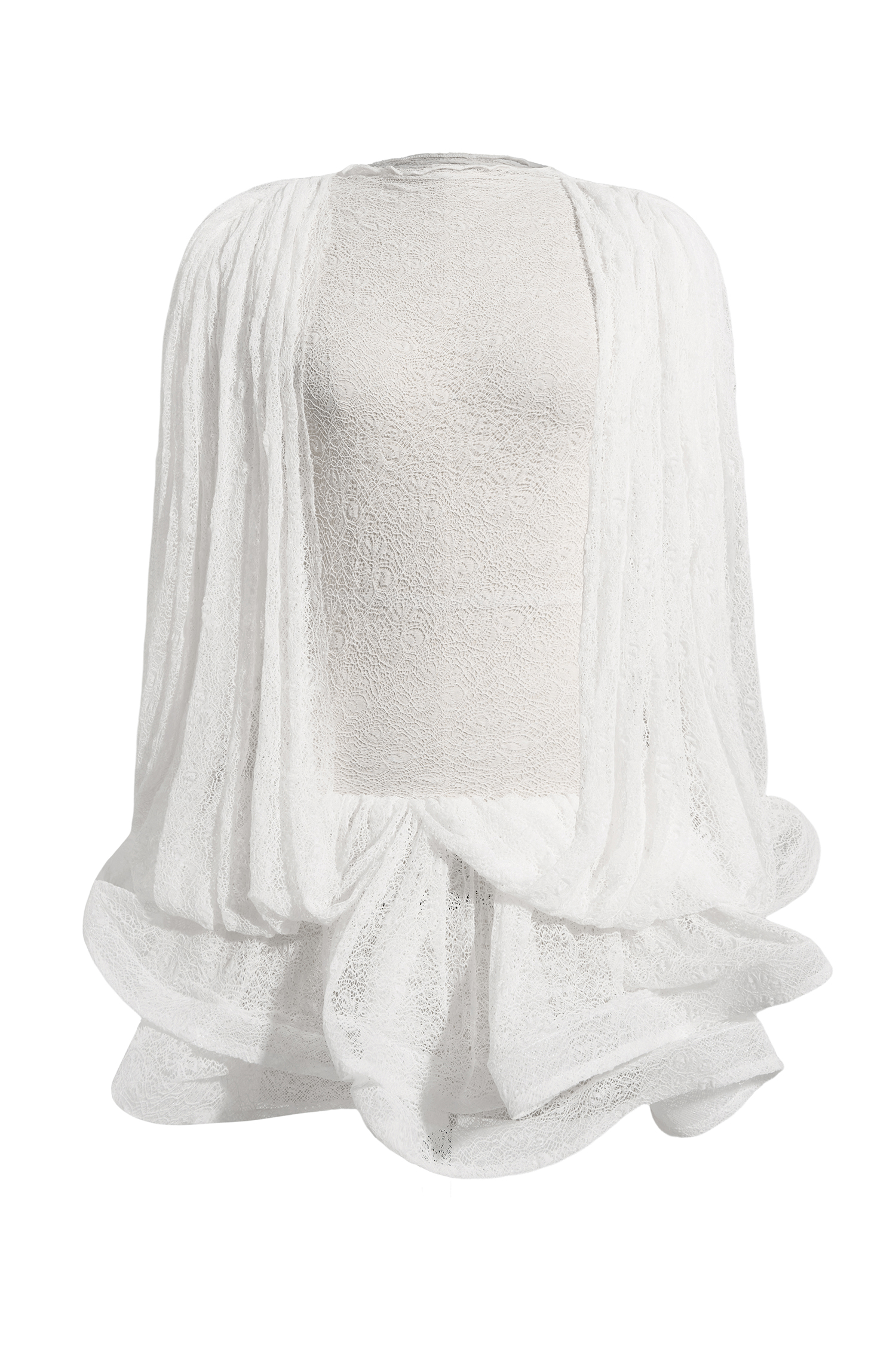 Glenna Lace Splicing Ruffle Mini Dress