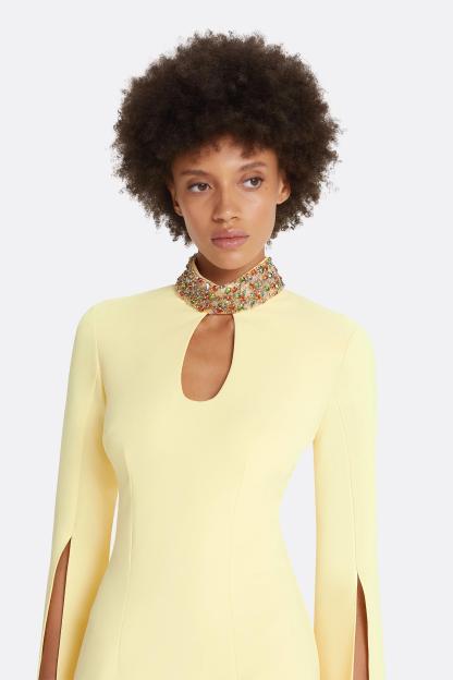 Kamala Rhinestone High Neck Cut-Out Maxi Dress