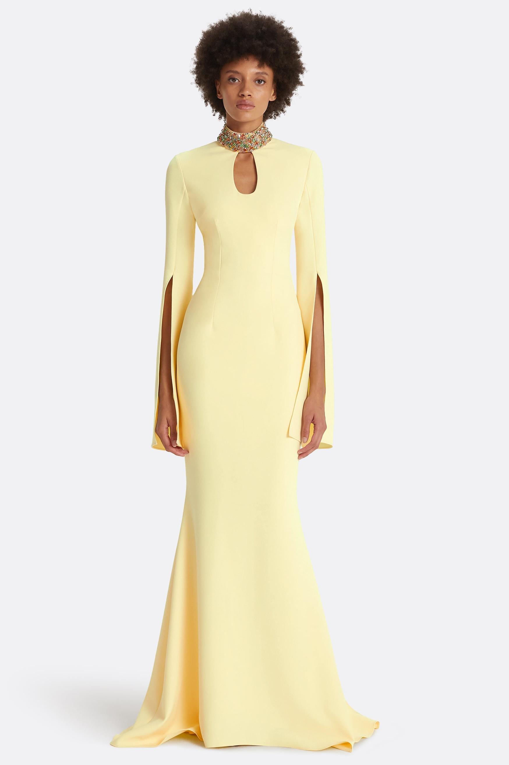 Kamala Rhinestone High Neck Cut-Out Maxi Dress