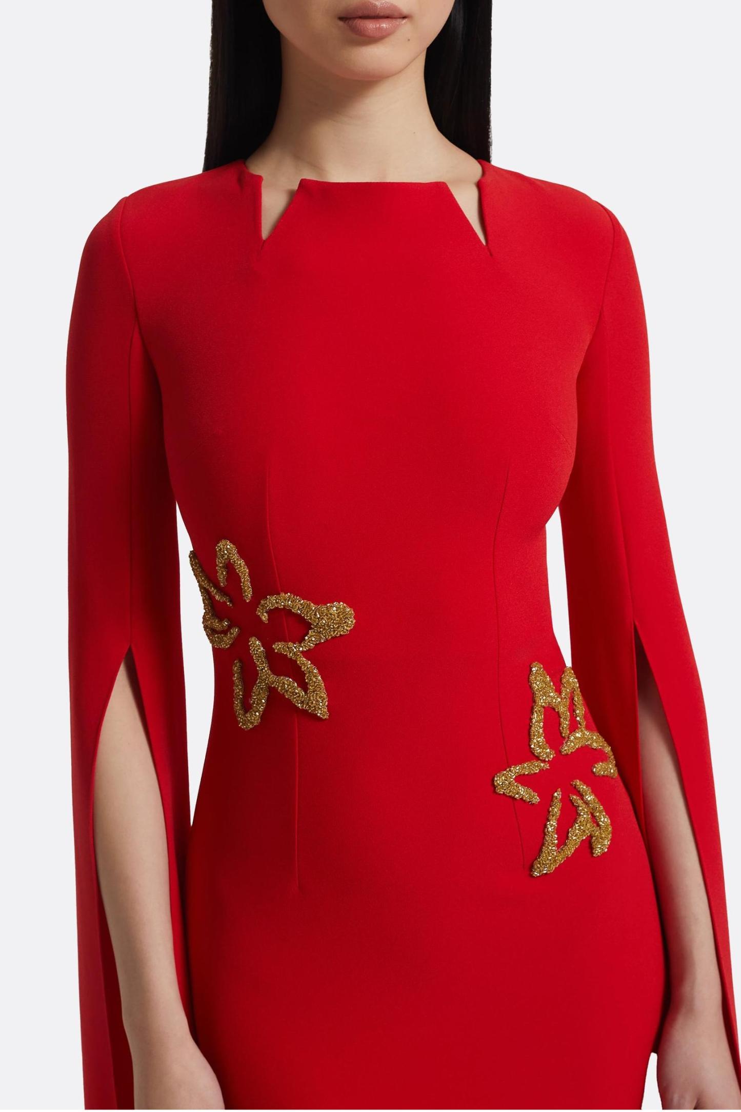 Kiana Embroidered Long Sleeve Maxi Dress