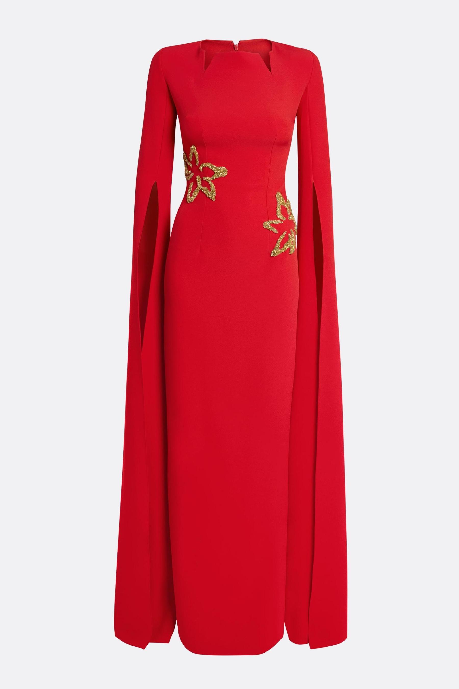 Kiana Embroidered Long Sleeve Maxi Dress
