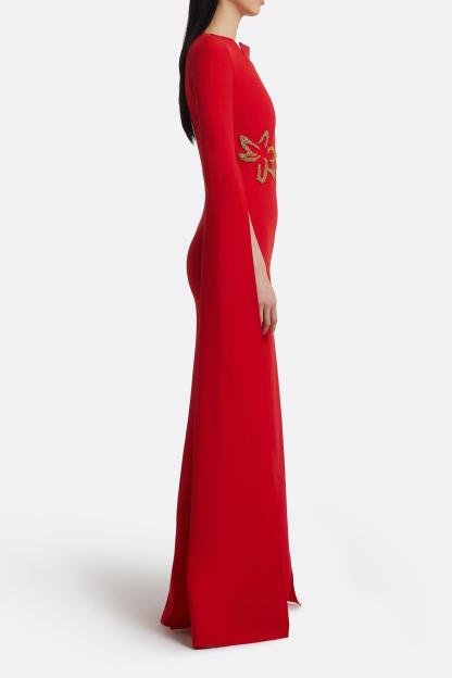 Kiana Embroidered Long Sleeve Maxi Dress