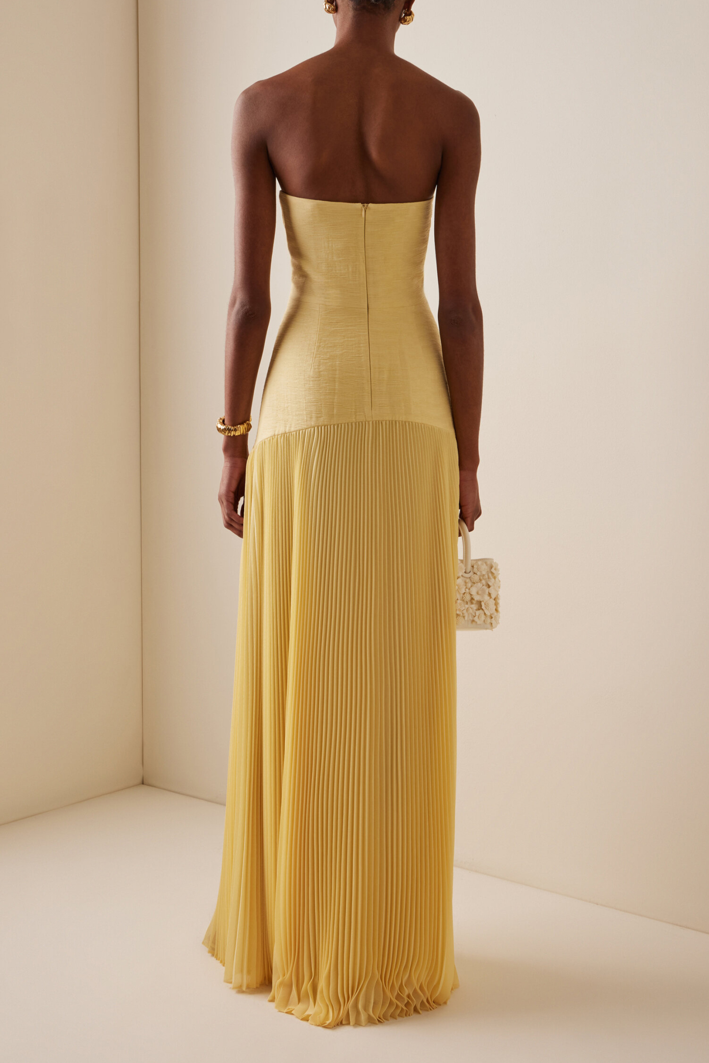 Florina Solid Splicing Off-Shoulder Maxi Dress