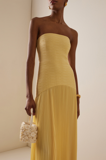 Florina Solid Splicing Off-Shoulder Maxi Dress