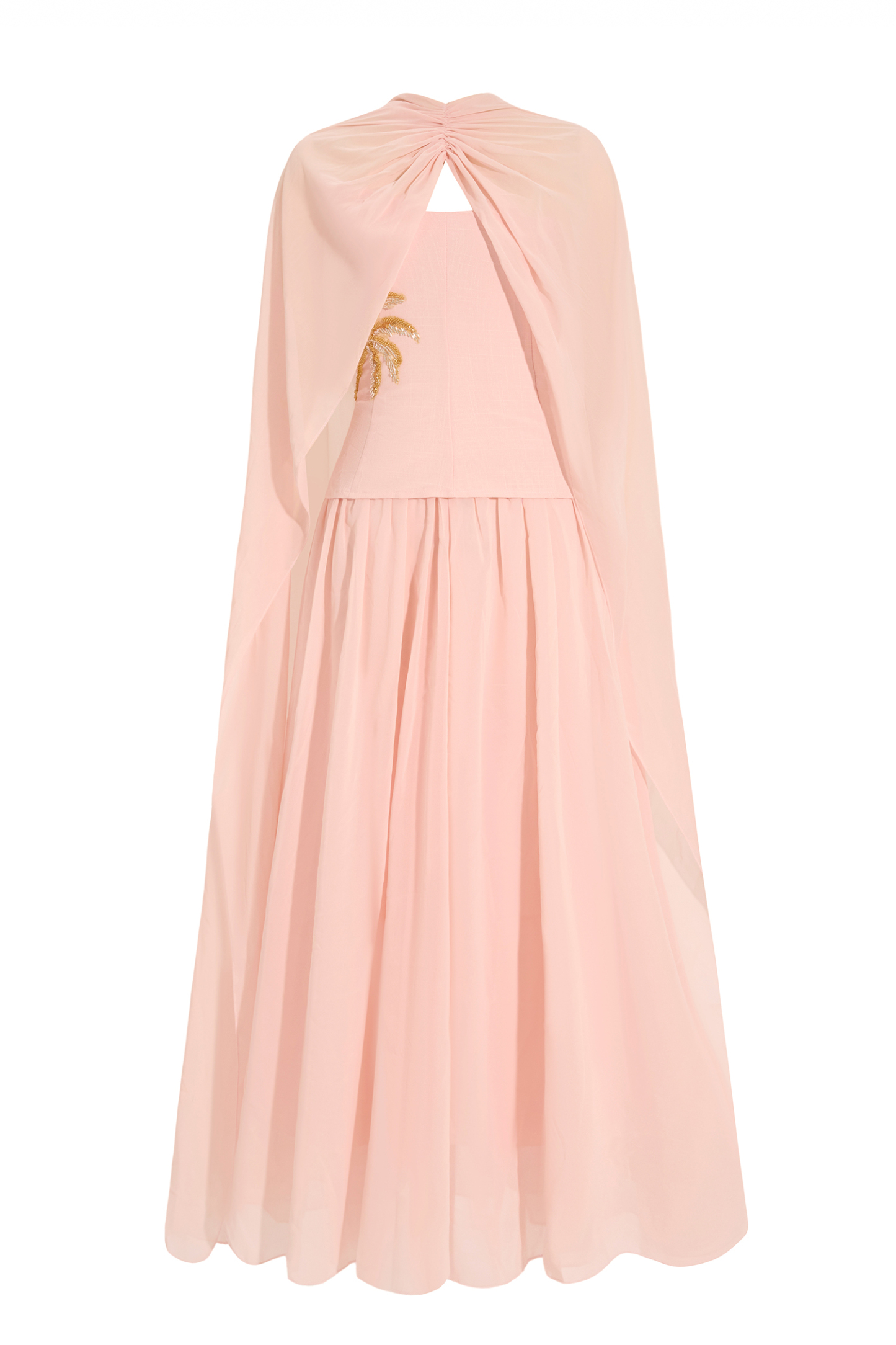 Kay Sequin Embroidered Chiffon Midi Dress