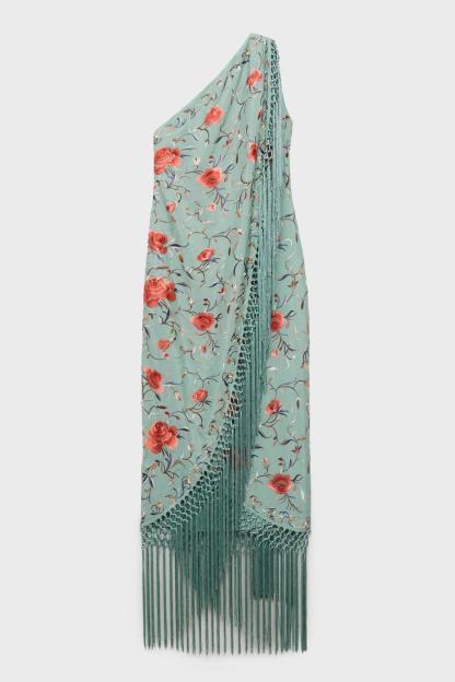 Egle Floral Tassel Halter Neck Midi Dress