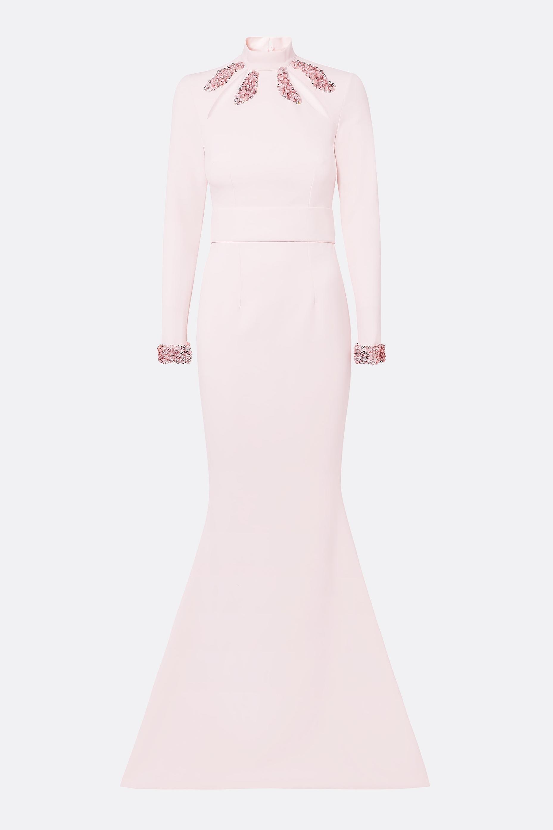 Eudora Sequin Cut-Out Long Sleeve Maxi Dress