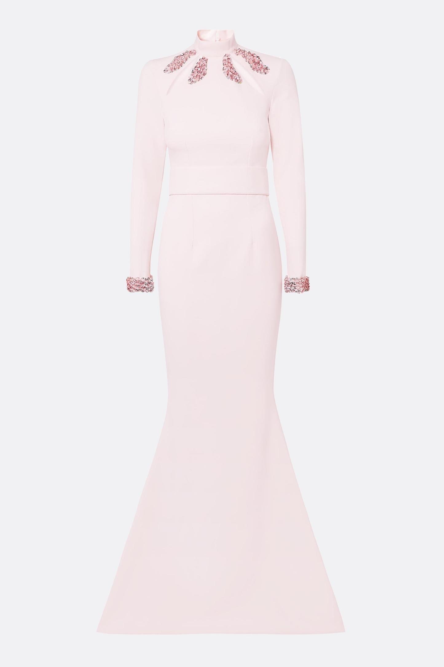 Eudora Sequin Cut-Out Long Sleeve Maxi Dress