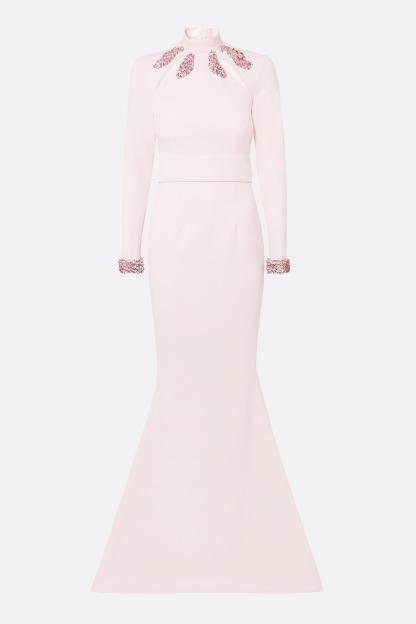 Eudora Sequin Cut-Out Long Sleeve Maxi Dress