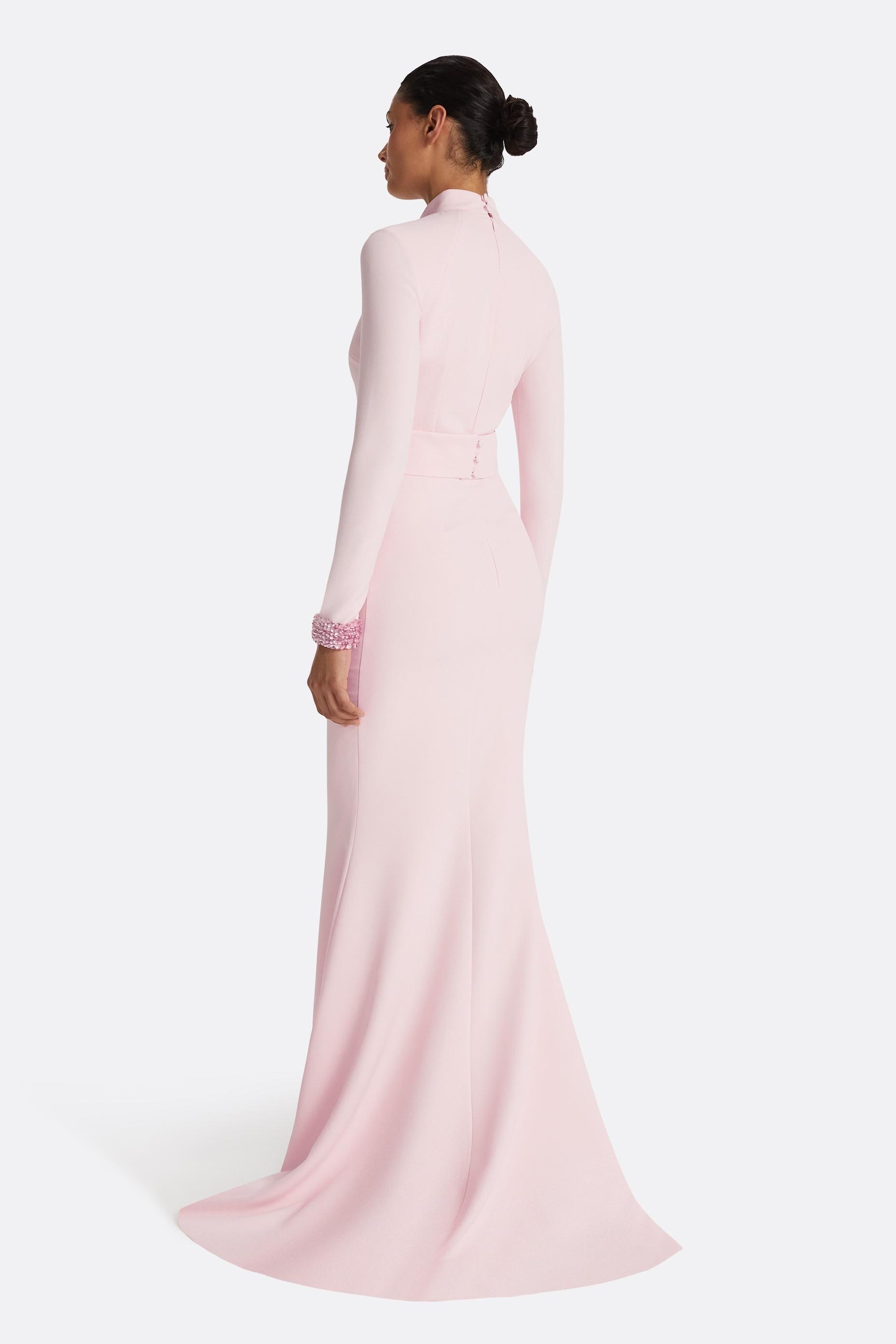 Eudora Sequin Cut-Out Long Sleeve Maxi Dress