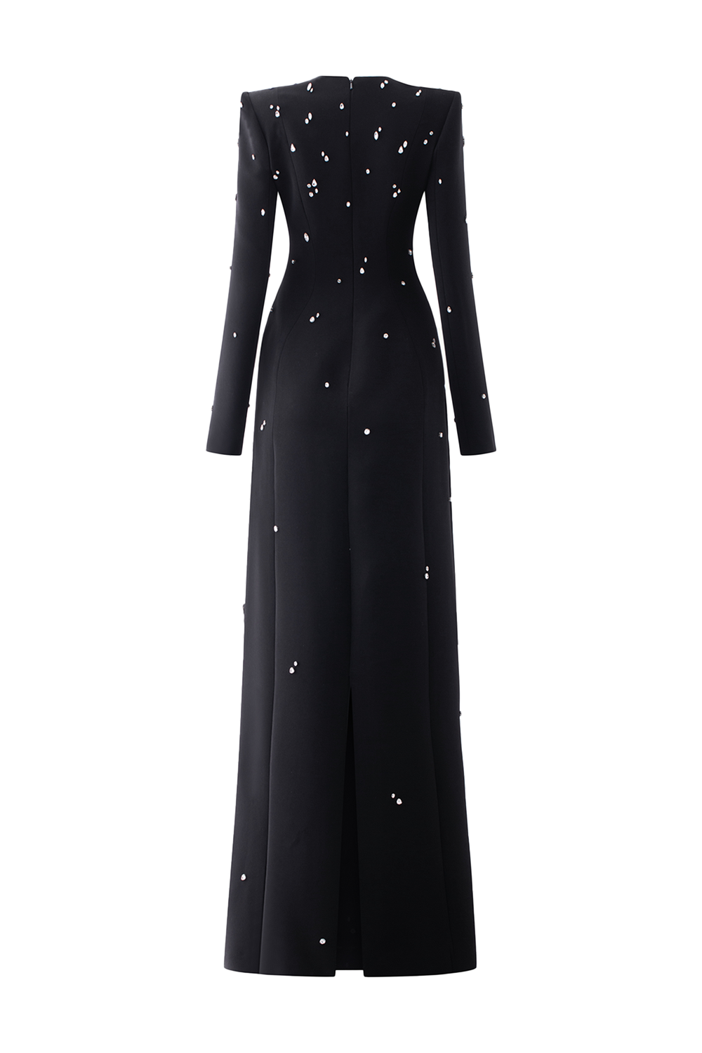 Delilah Rhinestone Rivets Long Sleeve Maxi Dress
