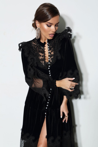 Keira Lace Faux Pearl Midi Dress