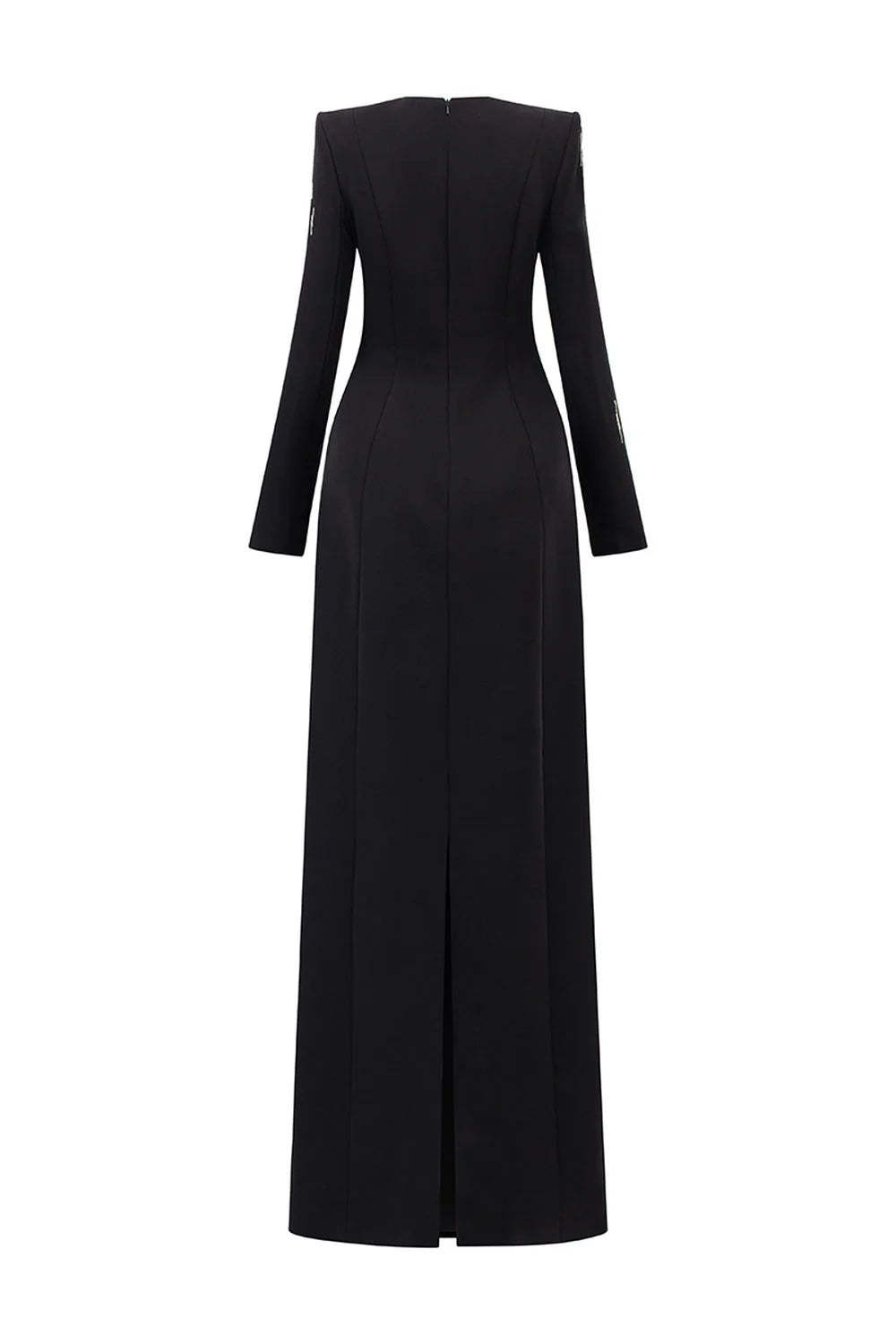 Eugenie Nail Bead Embroidery Long Sleeve Maxi Dress