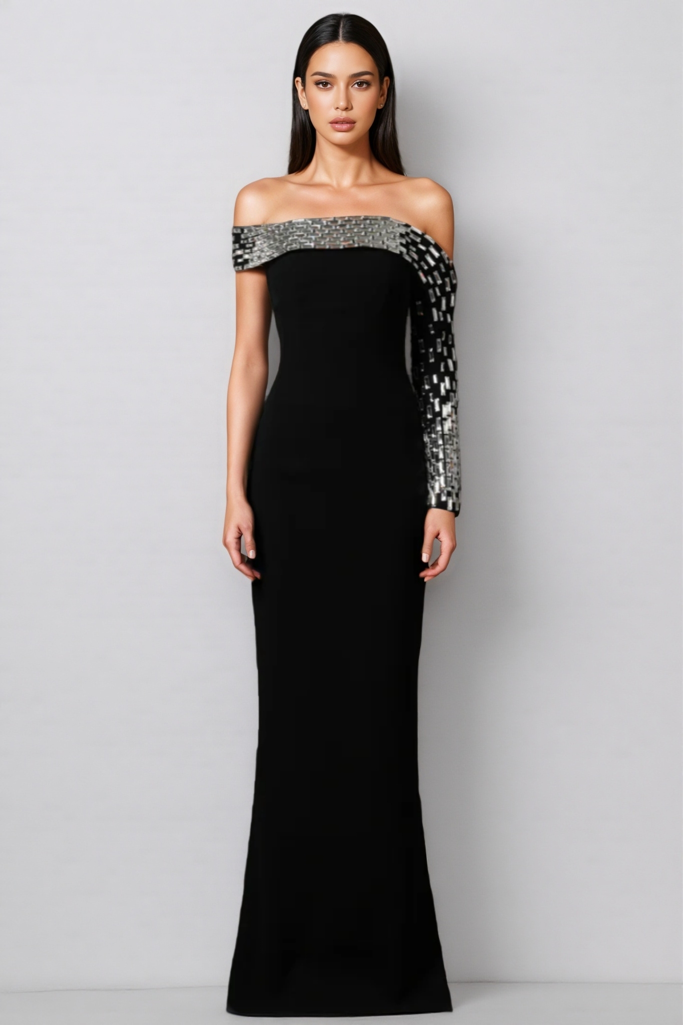 Agnes Diamond Black Bandage Maxi Dress