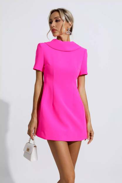 Eartha Pink Bow Mini Dress
