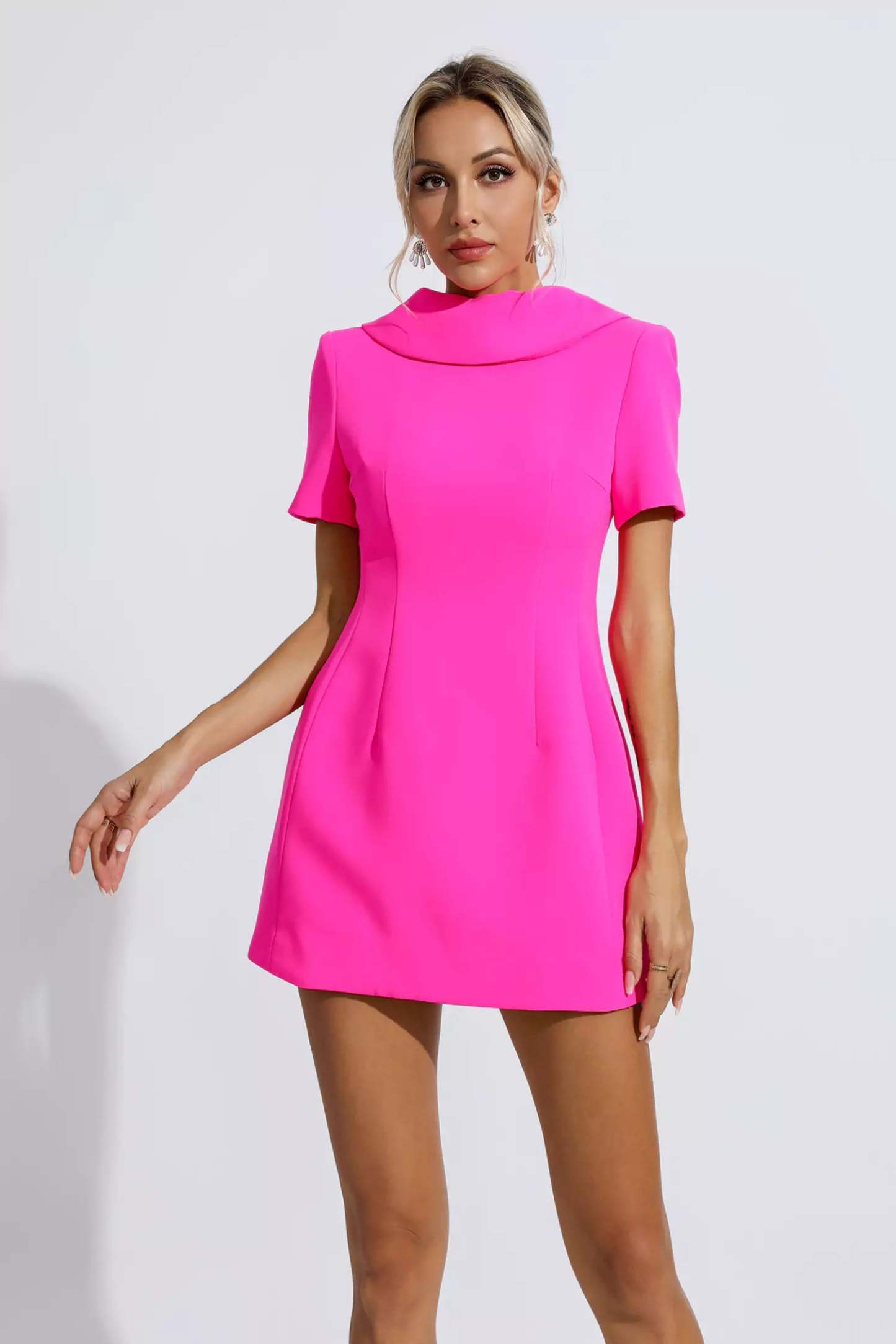 Eartha Pink Bow Mini Dress