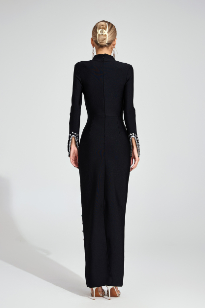 Candice Black Sequined Maxi Dress