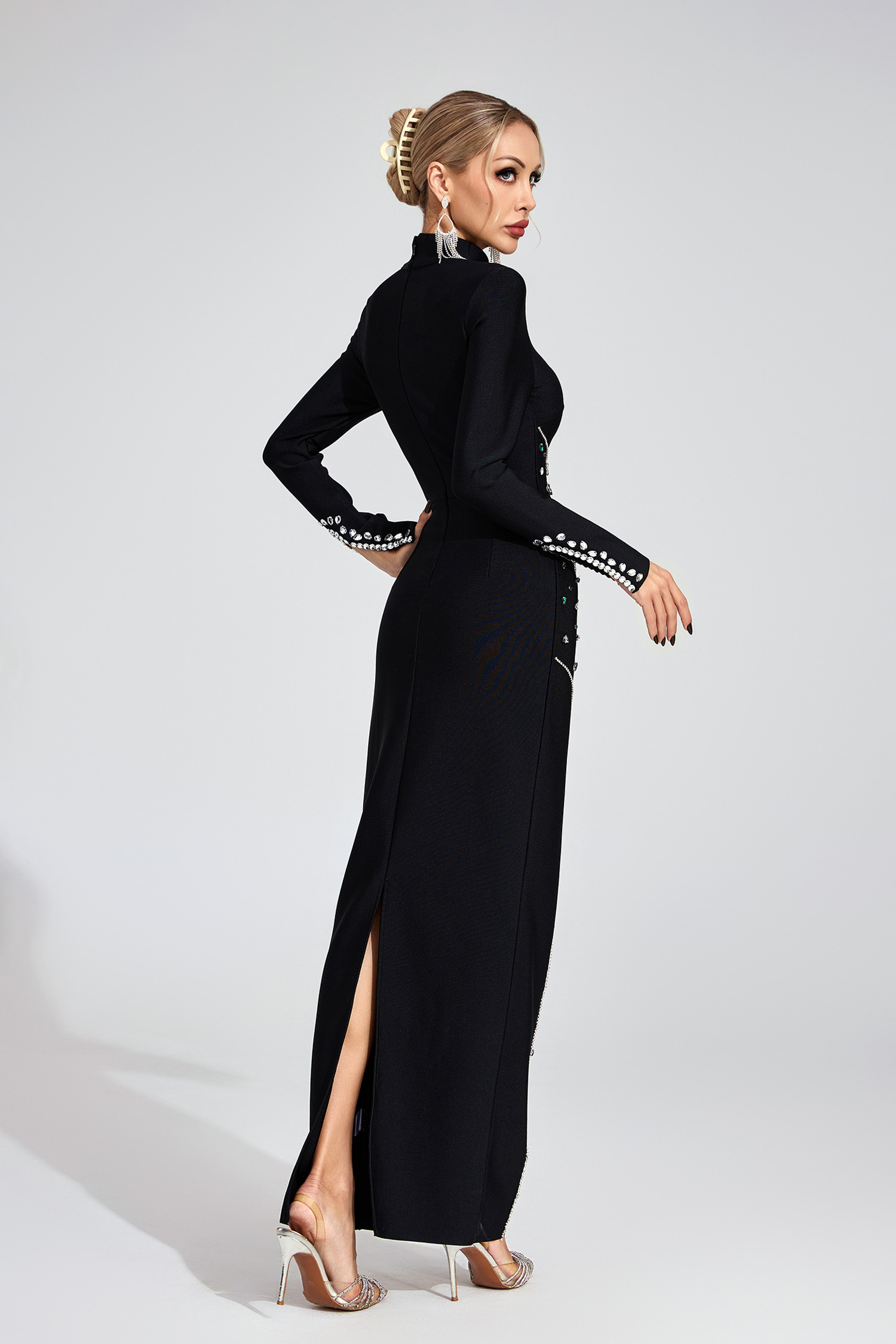 Candice Black Sequined Maxi Dress