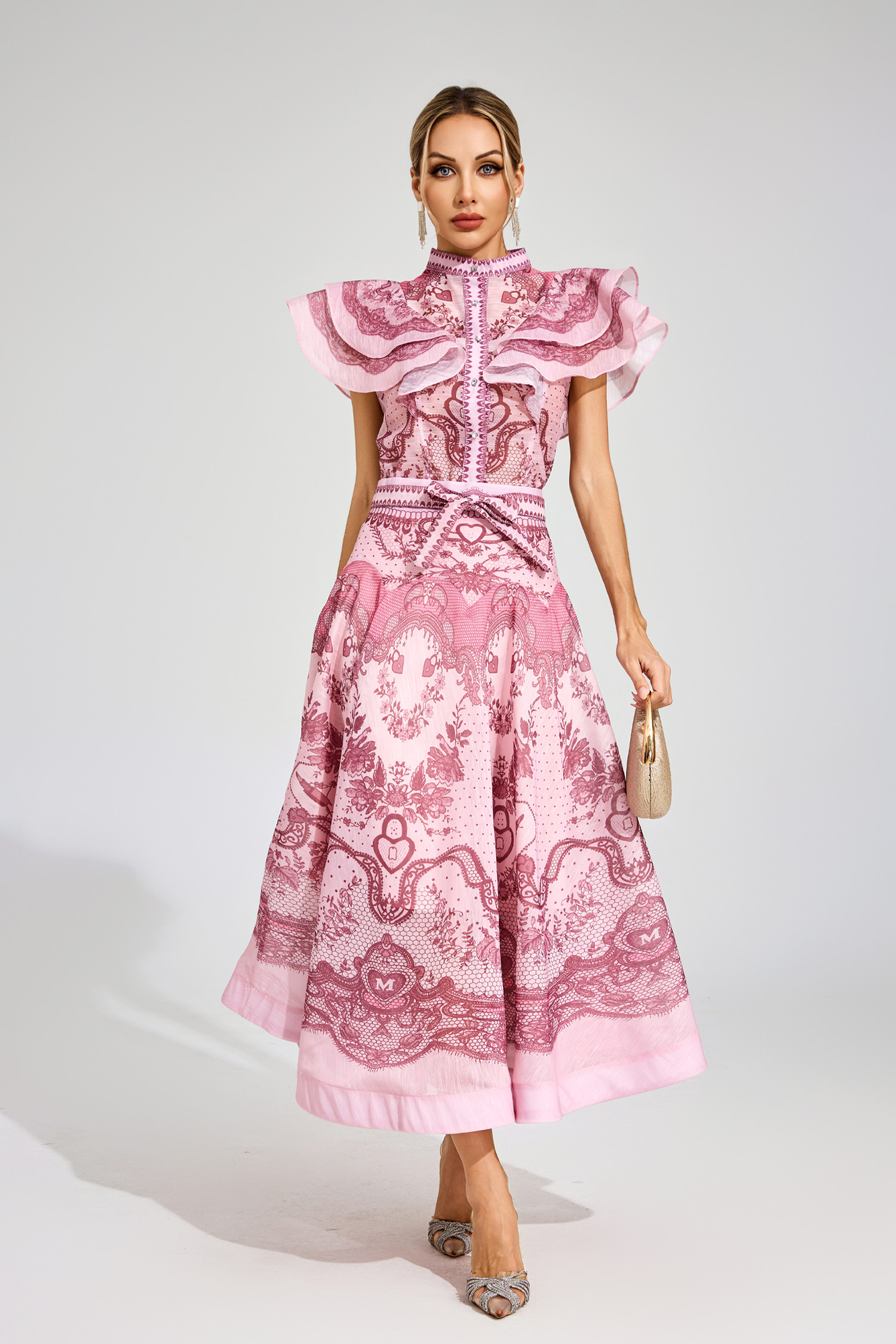 Arielle Pink Flower Printed Set