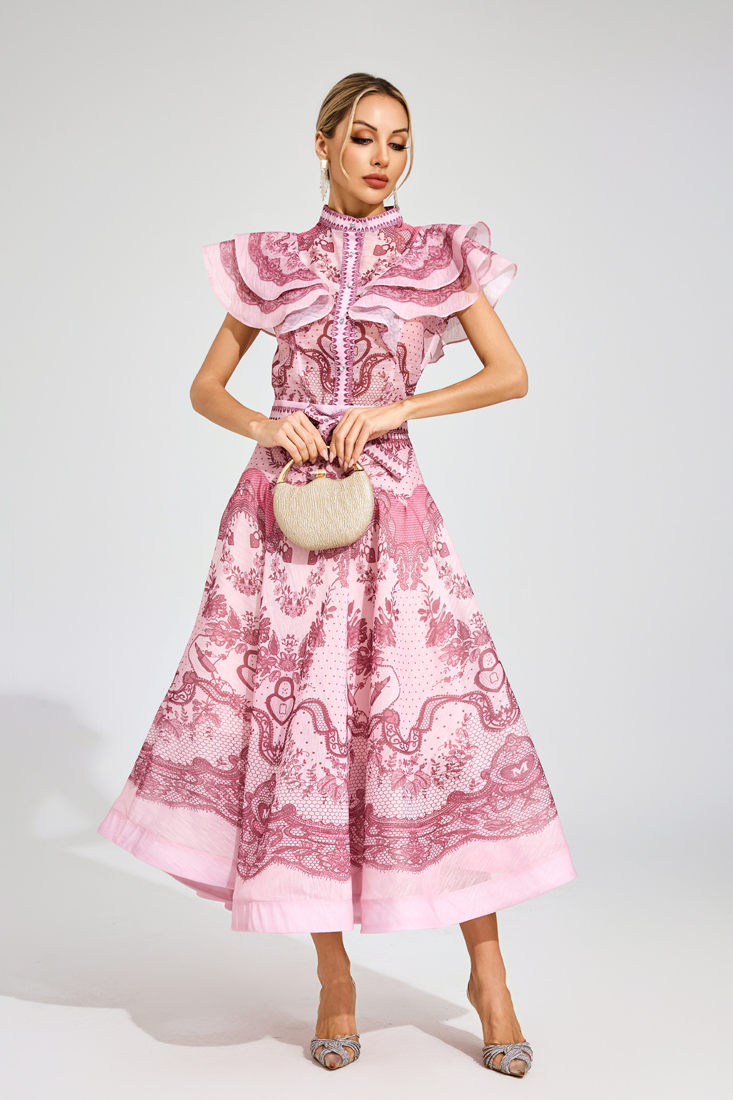 Arielle Pink Flower Printed Set