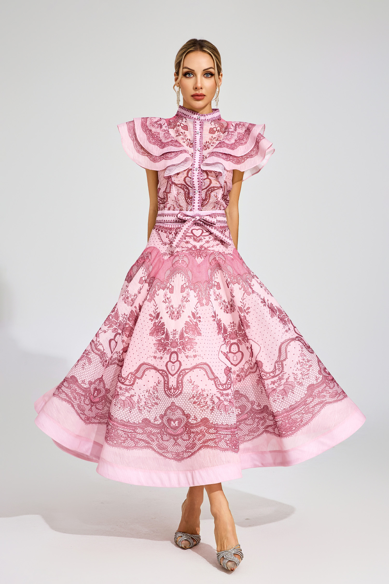 Arielle Pink Flower Printed Set