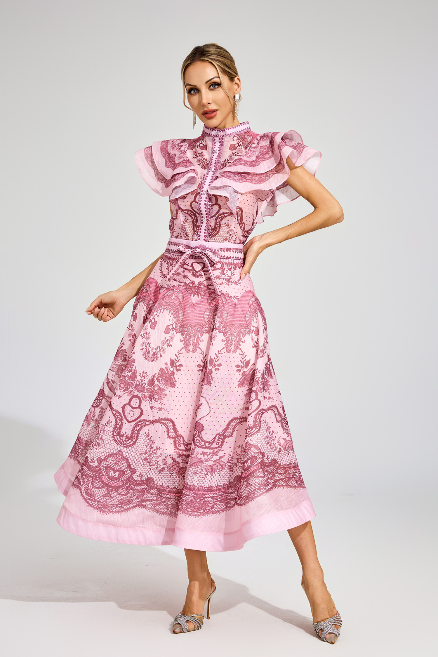 Arielle Pink Flower Printed Set