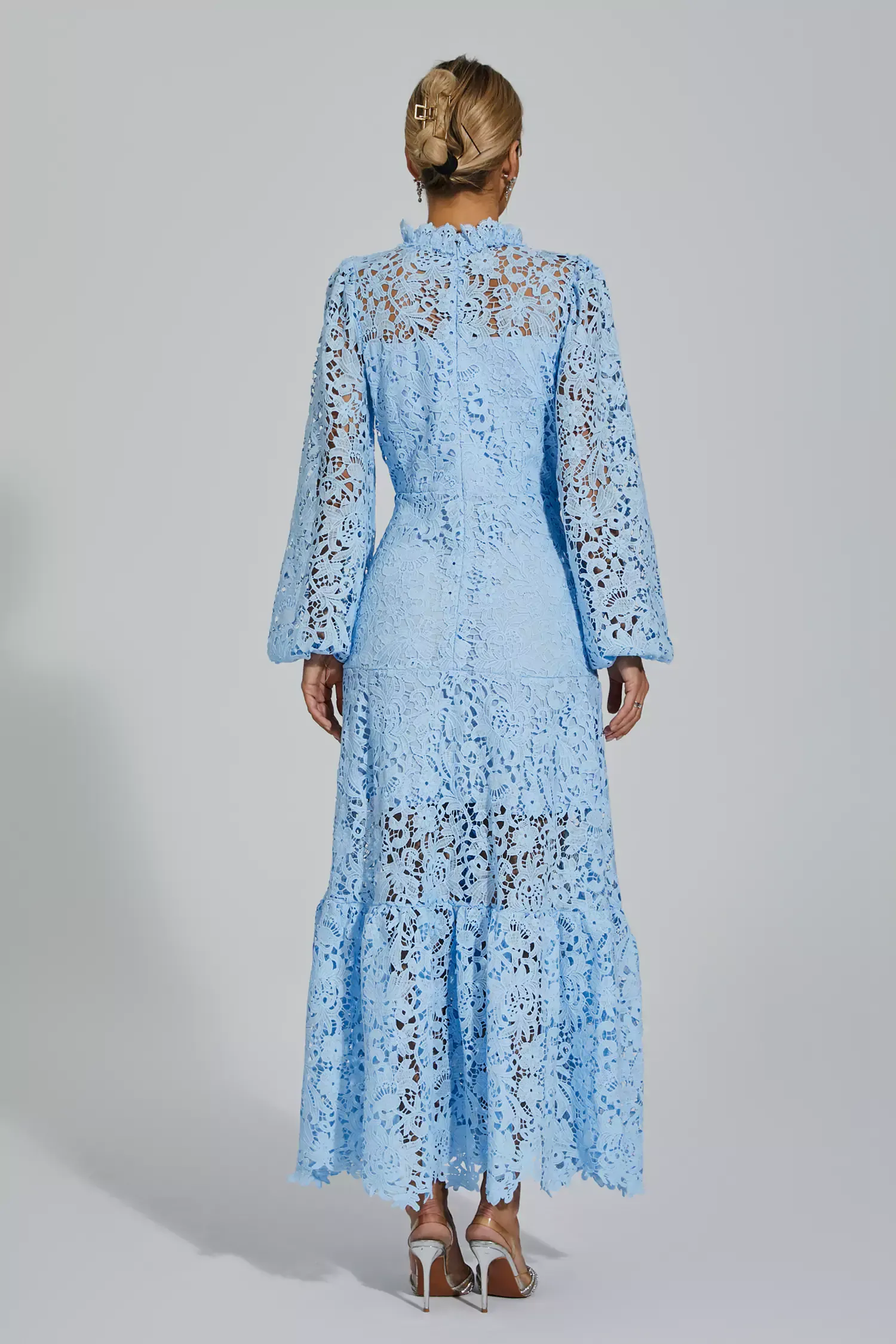 Darlene Blue Cut Out Long Sleeve Dress