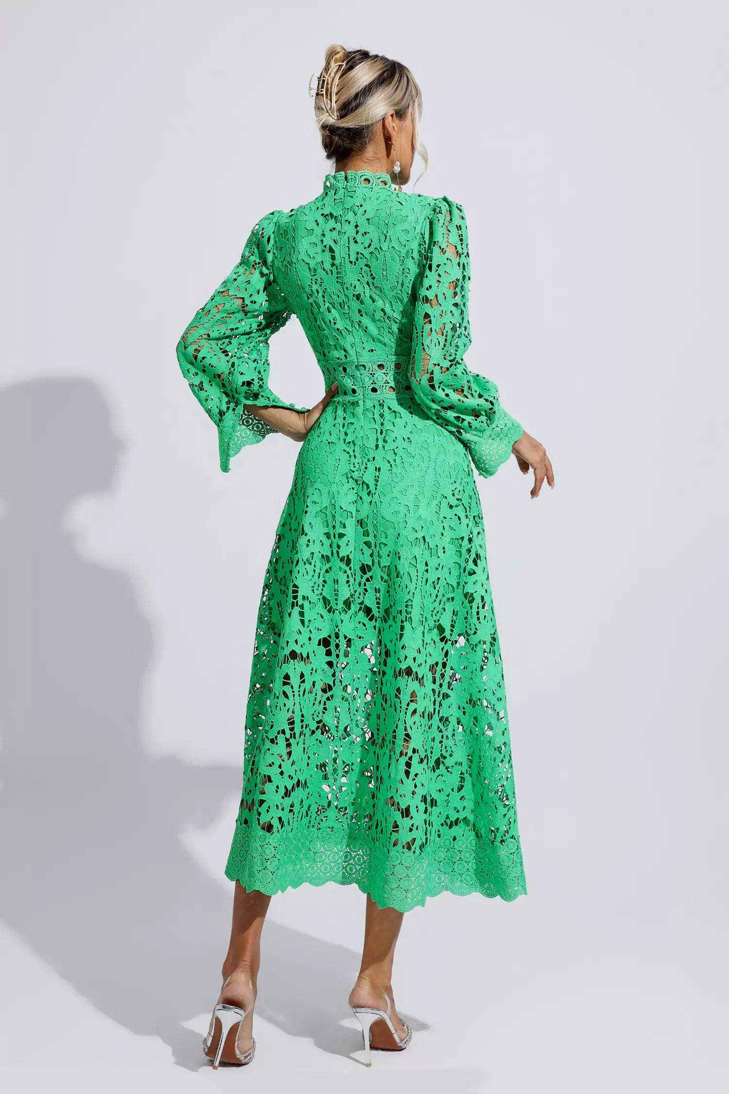Tatum Green Lace Cutout Maxi Dress