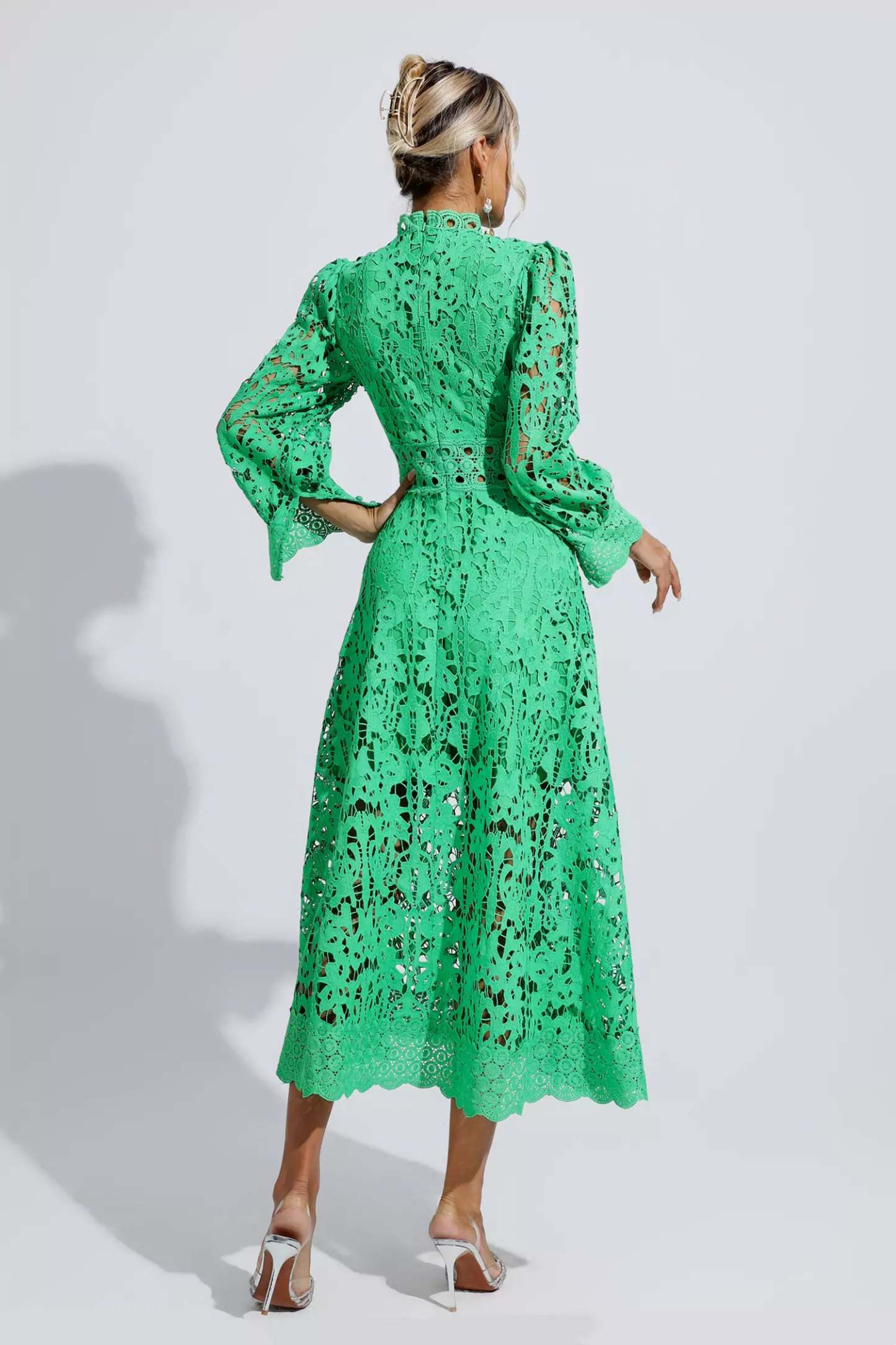 Tatum Green Lace Cutout Maxi Dress