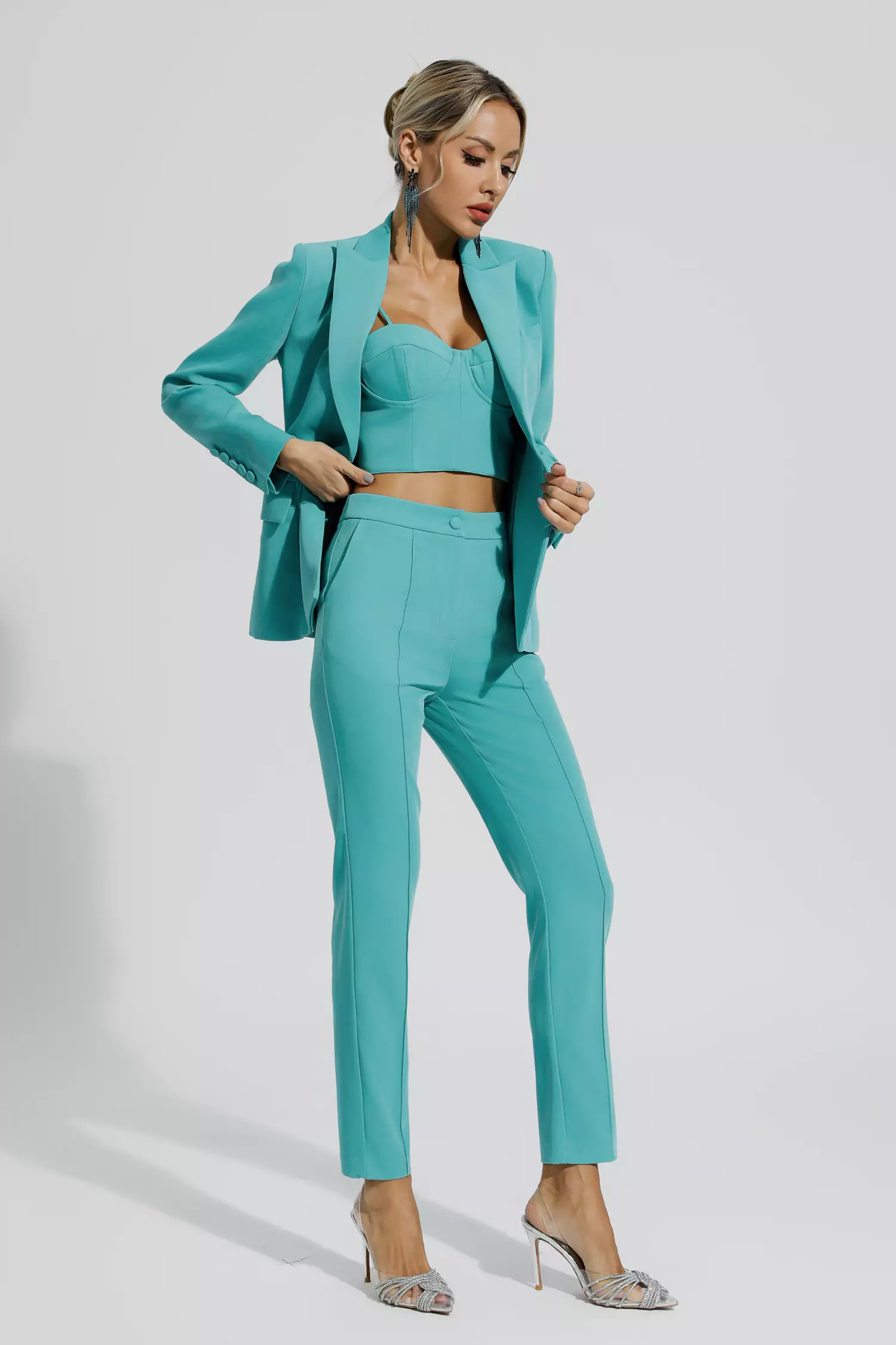 Melanie Blue Blazer Set