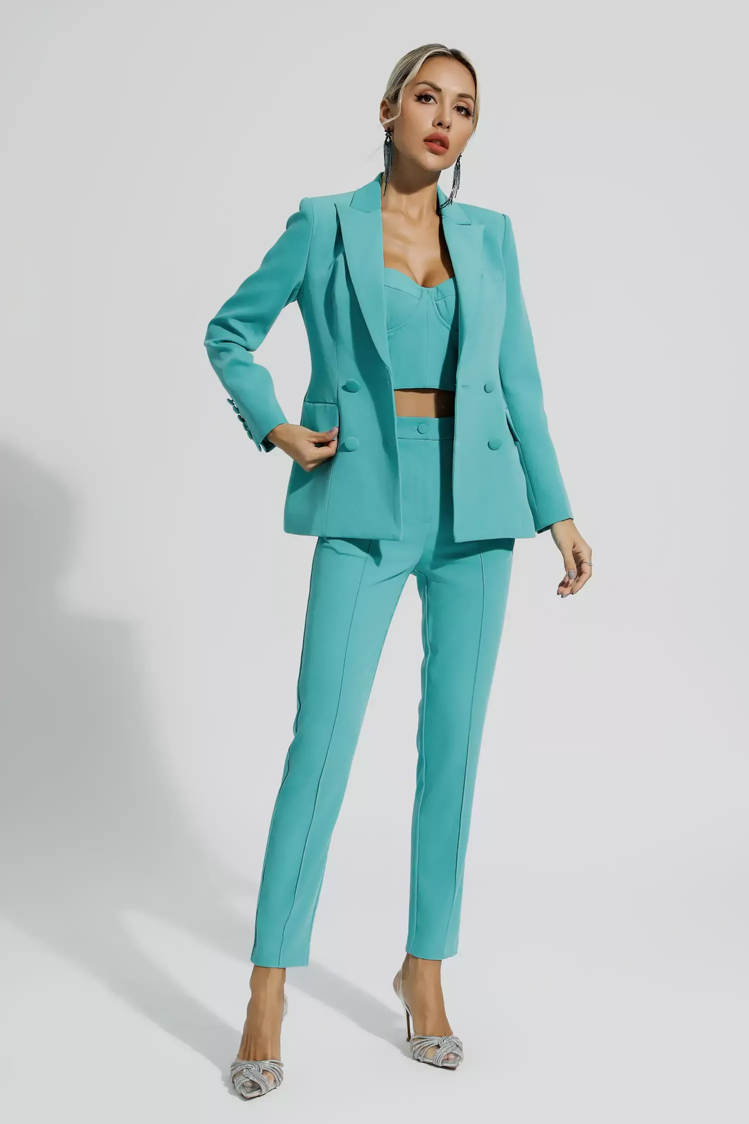 Melanie Blue Blazer Set