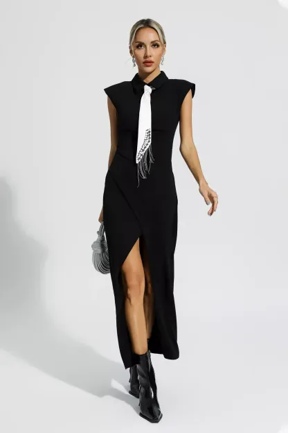 Delia Black Sleeveless Maxi Dress