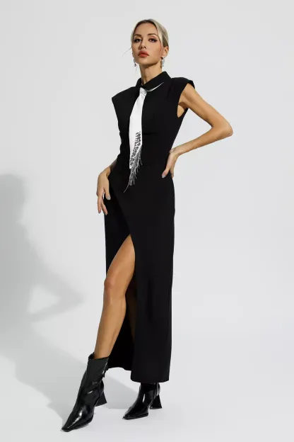 Delia Black Sleeveless Maxi Dress