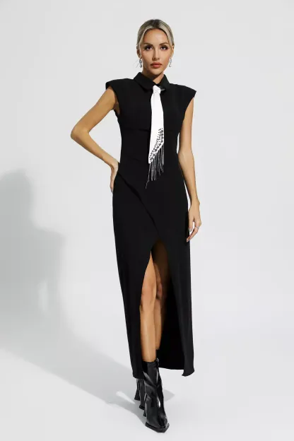 Delia Black Sleeveless Maxi Dress