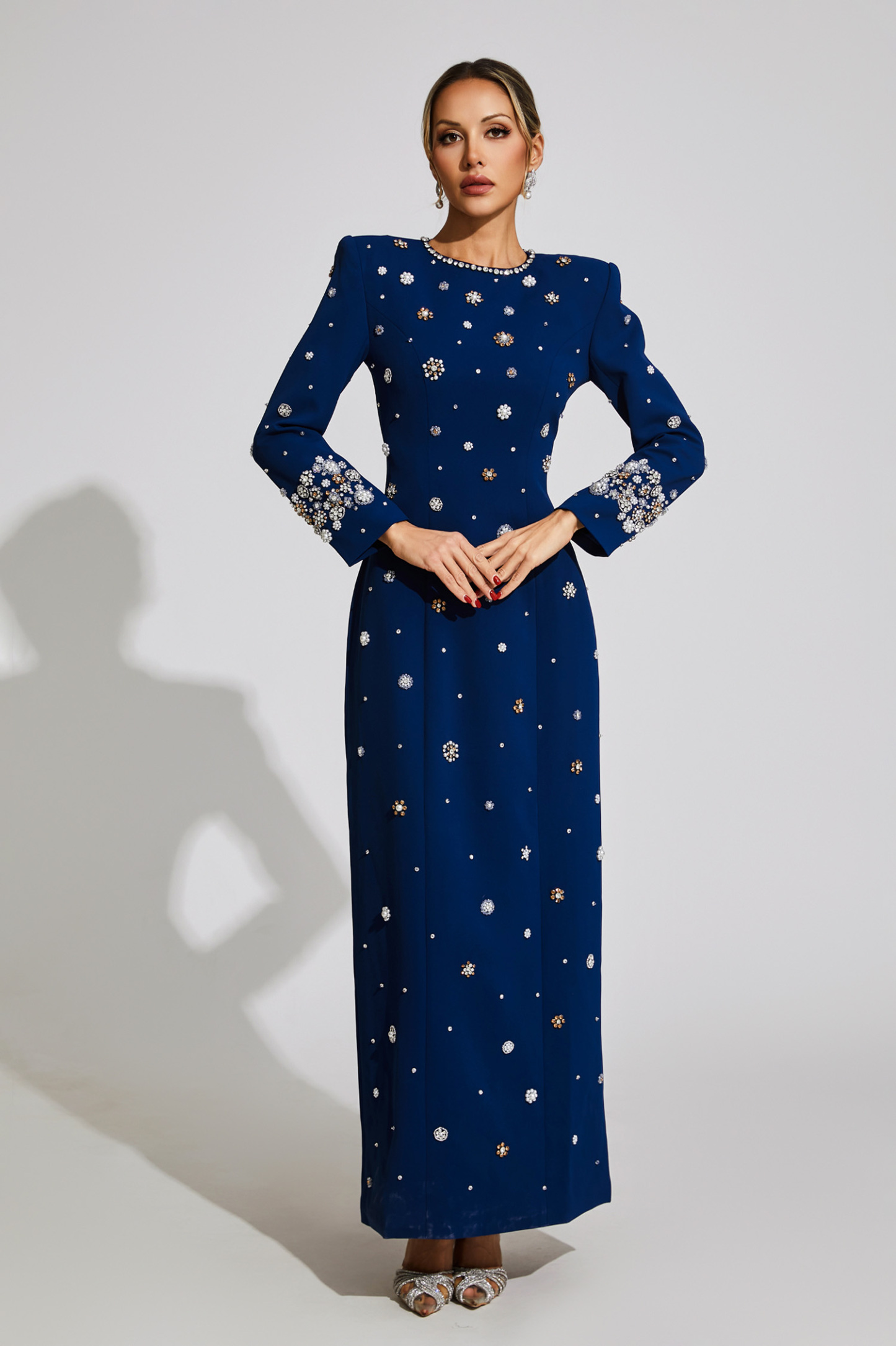 Dena Blue Diamond Long Sleeve Dress