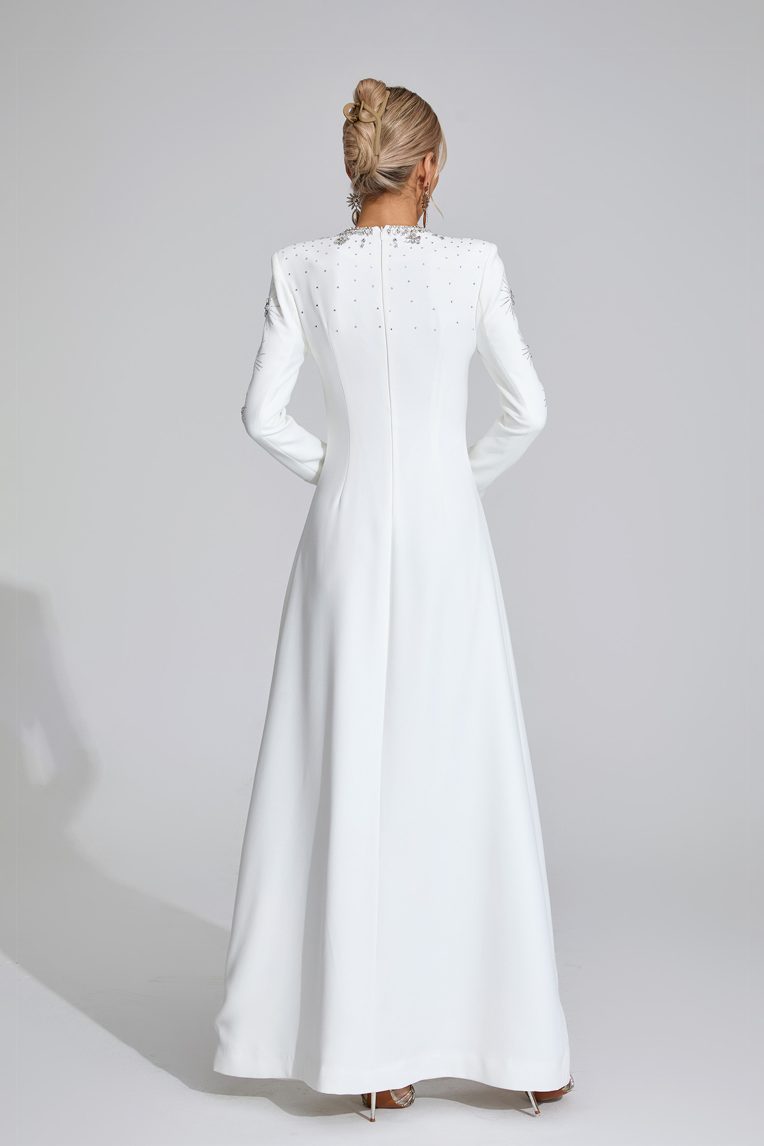 Mariah White Diamond Maxi Dress