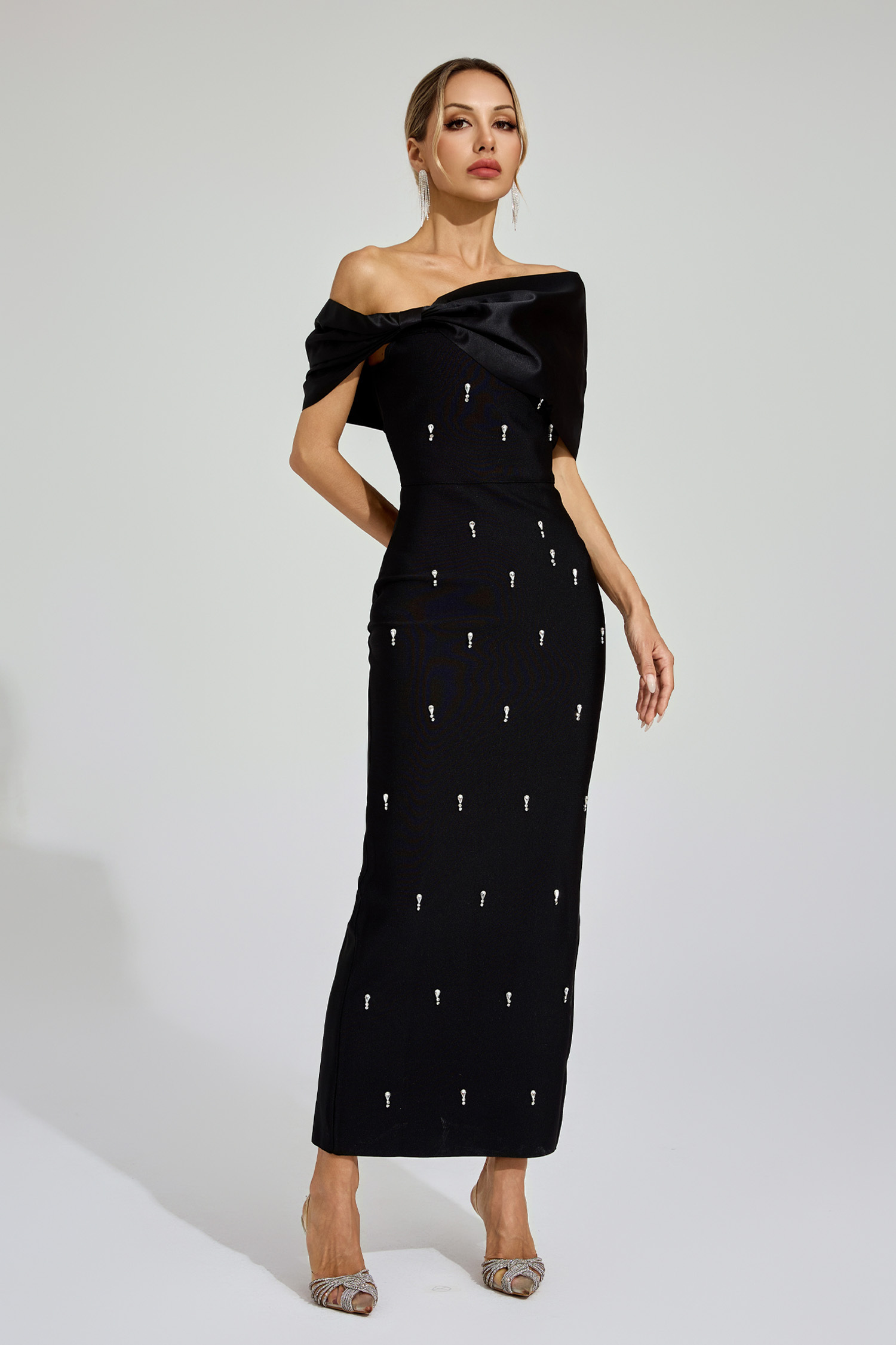 Kathleen Black Diamond Bandage Dress