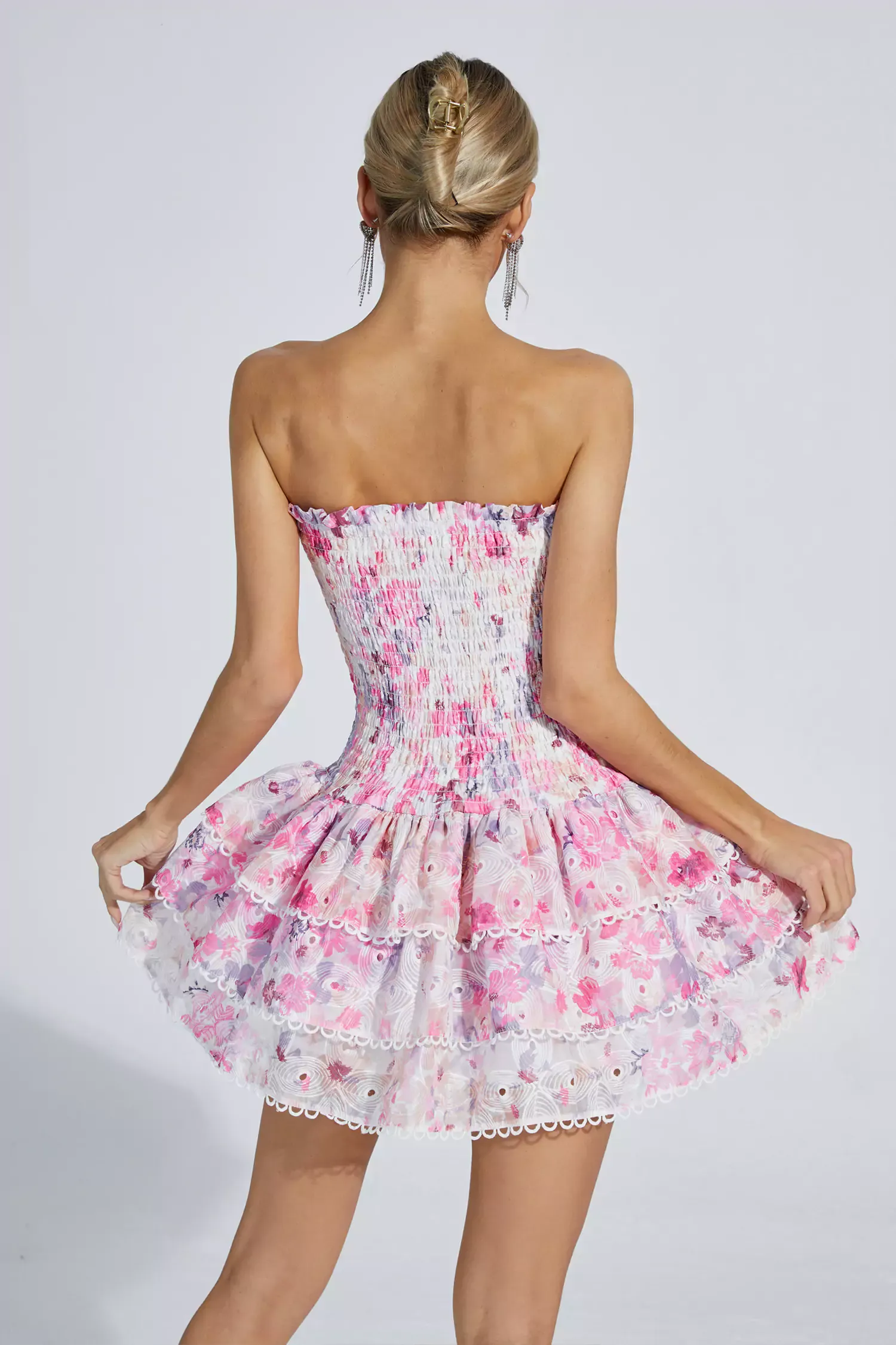 Kyra Floral Ruched Mini Dress